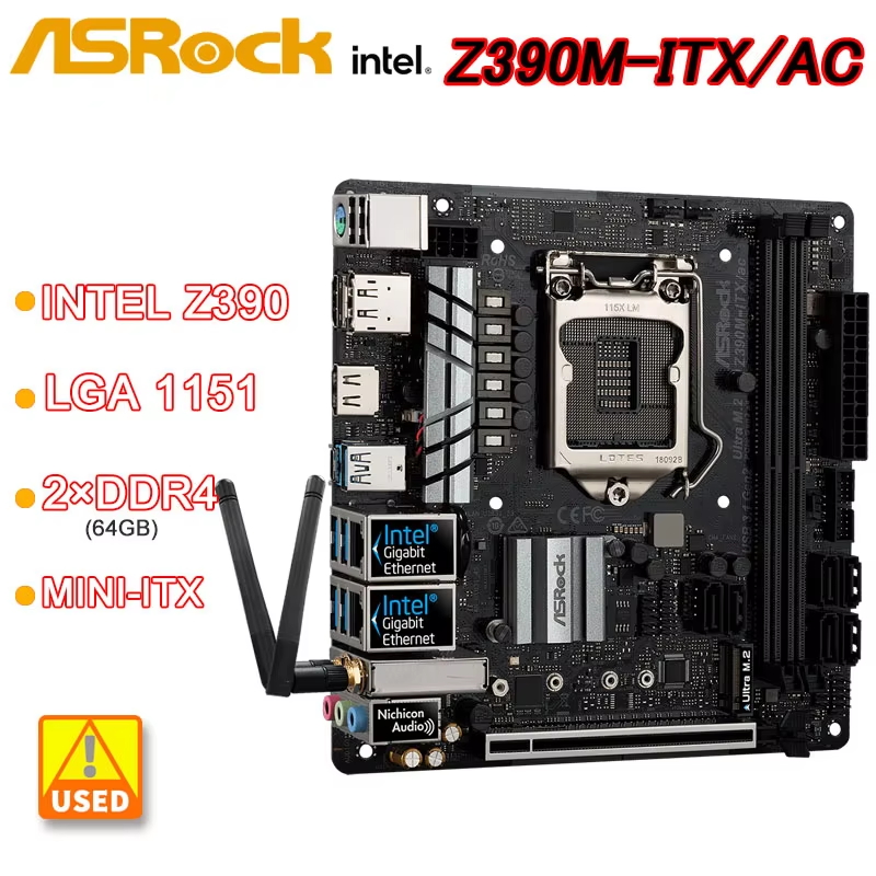 Intel Cpu Core I9 - Asrock Z390M-ITX/AC Mini-ITX Moederbord Intel Z390