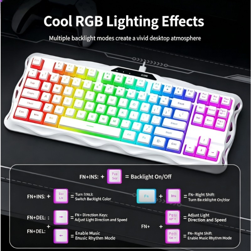 K168 87-toetsen bekabeld gamin - Esports Gaming Competition recensie en prijs